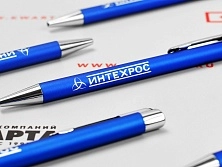 Брендированные ручки с лазерной гравировкой логотипа для "ИНТЕХРОС"