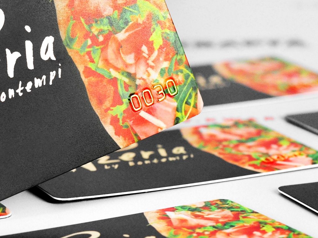 Матовые пластиковые карты для "PINZERIA BY BONTEMPI"