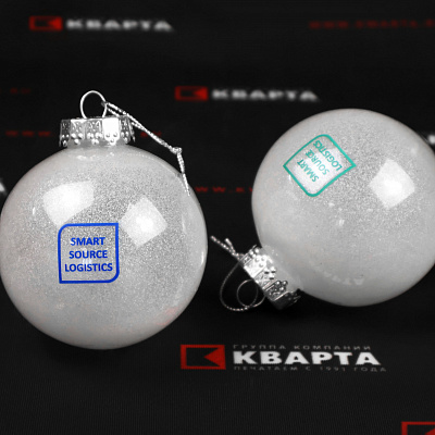 Пластиковые шары с тампопечатью с двух сторон для "SMART SOURCE LJGISTICS"