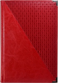 Ежедневник недатированный А5, Rich, красный, комбинированный, уголки