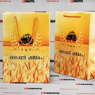 Брендированные бумажные пакеты для ООО ССП "НИВА"