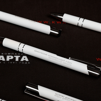 Ручки с лазерной гравировкой логотипа для "СЕМИЛУКСКИЙ МУНИЦИПАЛЬНЫЙ РАЙОН ВОРОНЕЖСКОЙ ОБЛАСТИ"