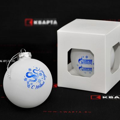 Елочные игрушки с печатью логотипа для "ГАЗПРОМ"