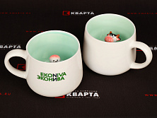 Кружки с печатью логотипа методом деколь для "ЭКОНИВА"