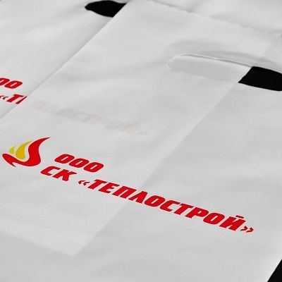 Полиэтиленовые пакеты с печатью шелкографией в три цвета для ООО СК "ТЕПЛОСТРОЙ"