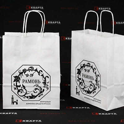 Крафтовые пакеты с печатью логотипа шелкографией для "ДВОРЦОВЫЙ КОМПЛЕКС ОЛЬДЕНБУРГСКИХ"
