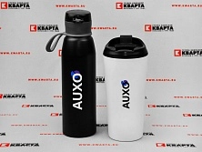 Термостаканы и бутылки для воды с УФ-печатью для "AUXO"