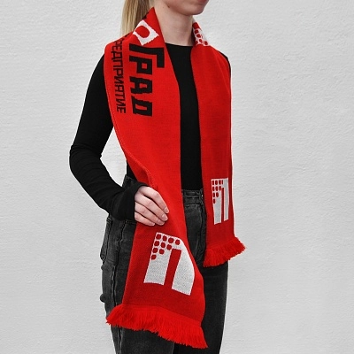 Корпоративные шарфы из акрила для "ПЕРФОГРАД"