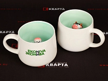 Кружки с печатью логотипа методом деколь для "ЭКОНИВА"
