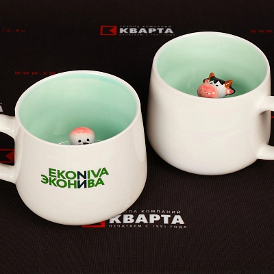 Кружки с печатью логотипа методом деколь для "ЭКОНИВА"