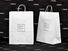 Бумажные крафтовые пакеты с печатью логотипа шелкографией для "KUPI VUSA"